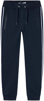 name it KIDS joggingbroek met zijstreep donkerblauw - 158