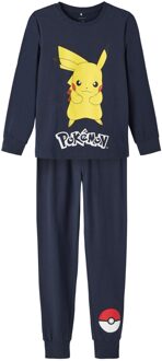 name it Kinder pyjama jongens lang pokémon pikachu Blauw - 134/140