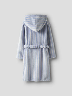 name it Meisjes badjas fluweel nkfrose blauw gestreept - 146/152