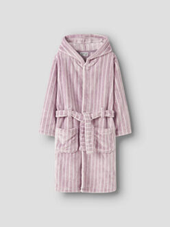 name it Meisjes badjas fluweel nkfrose lila gestreept Paars - 116