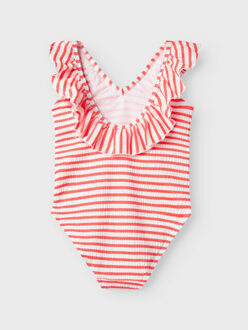 name it Meisjes badpak nkfzaley gestreept met v-hals Roze - 134/140