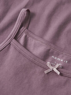 name it Meisjes hemd top nkfstrap 4-pack effen/print multicolor Veelkleurig - 116