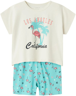 name it Meisjes korte pyjama set shortama flamingo Print / Multi - 110/116