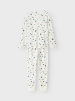 name it Meisjes lange pyjama set nkfnightset vlinder print crème - maat 110/116 Ecru