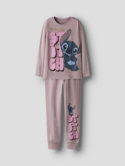 name it Meisjes lange pyjama set nkfolina stitch lila - maat 122/128 Veelkleurig