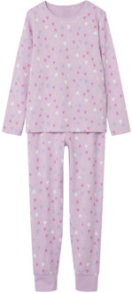 name it Meisjes pyjama lang pink hearts Roze - 110/116
