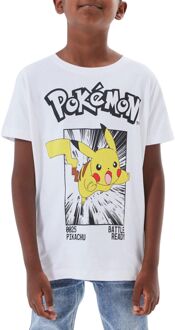 name it Noisi Pokemon Shirt Junior wit - zwart - geel - 116