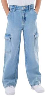 name it Rose Wide Cargo Jeans Meisjes blauw - 134
