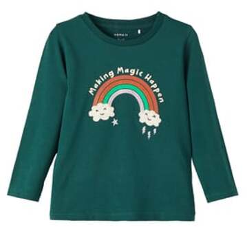 name it Shirt met lange mouwen Nmfsolvej Sea Moss Groen - 104