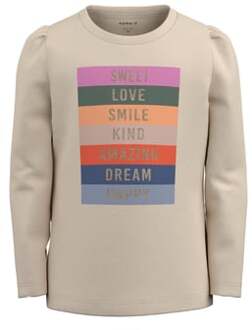 name it Shirt met lange mouwen Nmftottie Boter cream Beige - 104