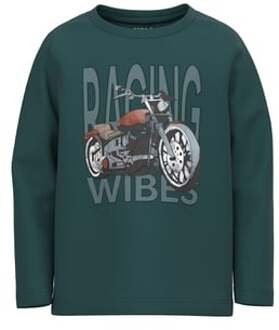 name it Shirt met lange mouwen Nmmravne Sea Moss Groen - 98