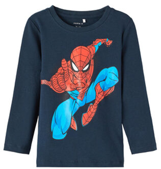name it Shirt met lange mouwen Spider man Nmmoktav Dark Sapphire Blauw