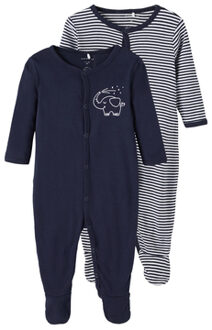name it Slaap Overalls 2 Pack Donker Sapphire Blauw