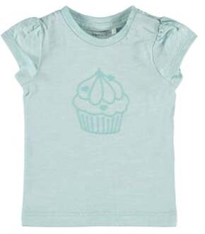 name it T-shirt Nbfhanne Pastel Turkoois Turquoise - 74