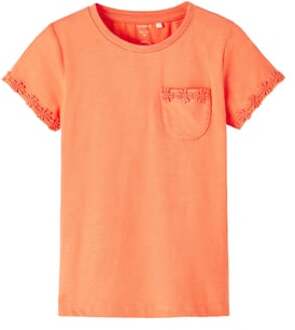 name it T-shirt Nmffabienne Coral Oranje - 104
