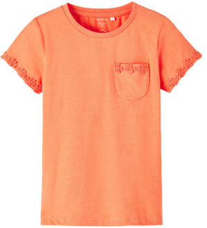 name it T-shirt Nmffabienne Coral Oranje - 110