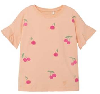 name it T-Shirt Nmffenja Peach Nectar Oranje - 104