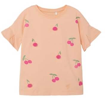 name it T-Shirt Nmffenja Peach Nectar Oranje - 110