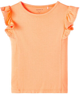 name it T-shirt Nmfjulia Mock Orange Oranje - 86
