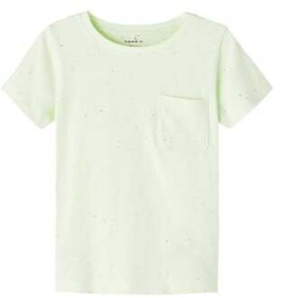 name it T-Shirt Nmmfeme Lime Cream Geel - 104