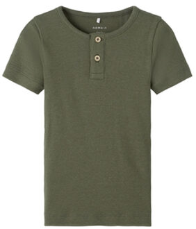 name it T-shirt Nmmkab Dusty Olive Groen - 104
