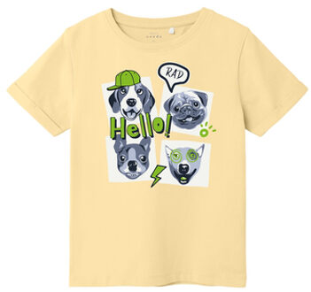 name it T-shirt Nmmvux Double Cream Geel - 110