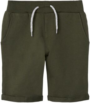 name it Vermo Long Sweat Short Jongens olijfgroen - 86