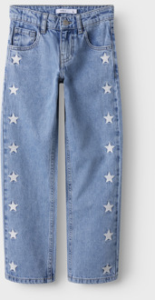 name it winter jeansbroek meisjes - blauw - straight fit / starts - NkfRose - Maat 140