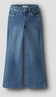 name it winter jeansbroek meisjes - blauw - wide leg fit - NkfPolly - Maat 116