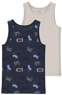 name it winter ondergoed jongens - blauw - 2p top - NkmTank - Maat 116