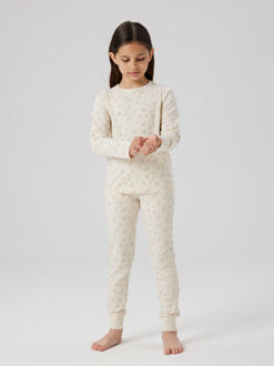 name it winter pyjama meisjes - wit - NkfNightset - Maat 110/116