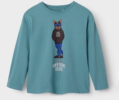 name it winter shirt jongens - turquoise - NkmPsakob - Maat 122/128