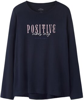 name it winter shirt meisjes - navy blauw - NkfViolet - loose fit - Maat 122/128