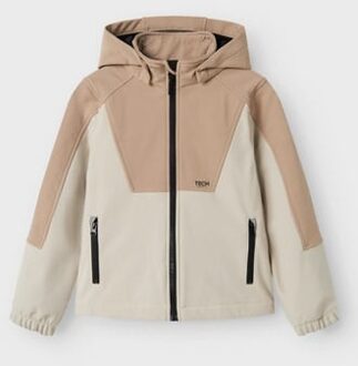 name it winter softshell jas jongens - beige - NknAlf - Maat 116