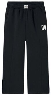 name it winter sweat broek meisjes - zwart - wide leg fit - NkfOdika - Maat 128