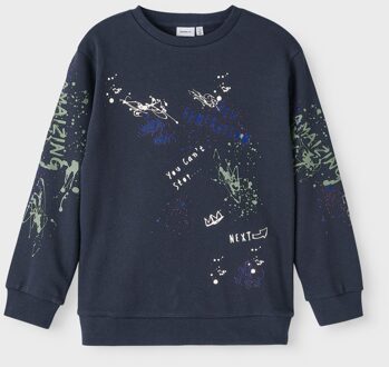 name it winter sweater jongens - blauw - NkmPbambo - Maat 116