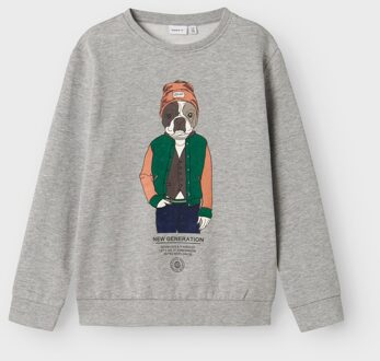 name it winter sweater jongens - grijs - NkmPsalko - loose fit - Maat 122/128