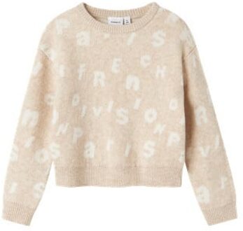 name it winter sweater meisjes - beige - regular fit, gebreid - NkfOline - Maat 116