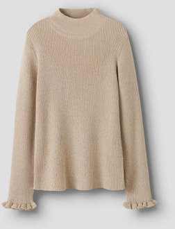 name it winter sweater meisjes - beige - regular fit, gebreid - NkfRiaglitter - Maat 134/140