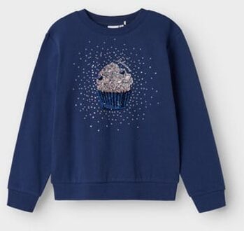 name it winter sweater meisjes - blauw - regular fit - NkfNuasa - Maat 116