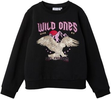 name it winter sweater meisjes - zwart - NkfPnawild - Maat 122/128