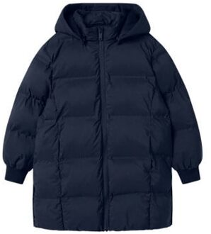 name it winter winterjas meisjes - blauw - puffer, lang - NkfMusk - Maat 152