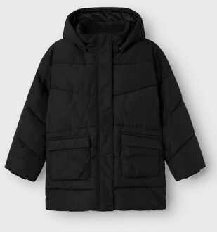 name it winter winterjas meisjes - zwart - NkfMedow03 - Maat 116