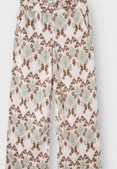 name it zomer broek meisjes - wide fit - print beige - Nkfhamsa - Maat 116
