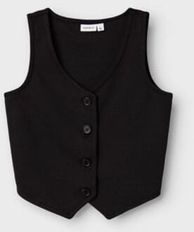 name it zomer gilet meisjes - zwart - Nkfolgine - Maat 116