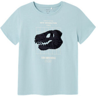 name it zomer korte mouw t-shirt jongens - blauw - regular fit - NkmKurth - Maat 122/128