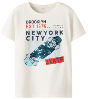 name it zomer korte mouw t-shirt jongens - wit - regular fit - NkmKurth - Maat 134/140