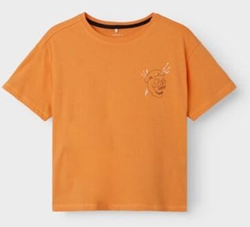 name it zomer shirt jongens - oranje - boxy fit - Nkmpjayo - Maat 158/164