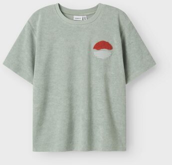 name it zomer t-shirt S/S jongens - blauw grijs - Nkmhannibal - Maat 134/140