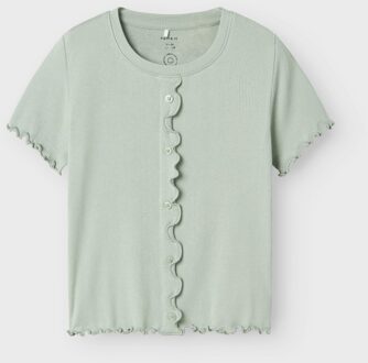 name it zomer t-shirt S/S meisjes - blauw grijs - Nkfholimse - Maat 116